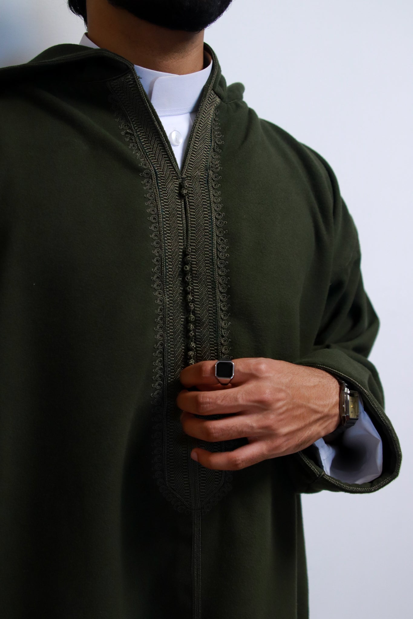 Premium Olive Green Winter Djellaba