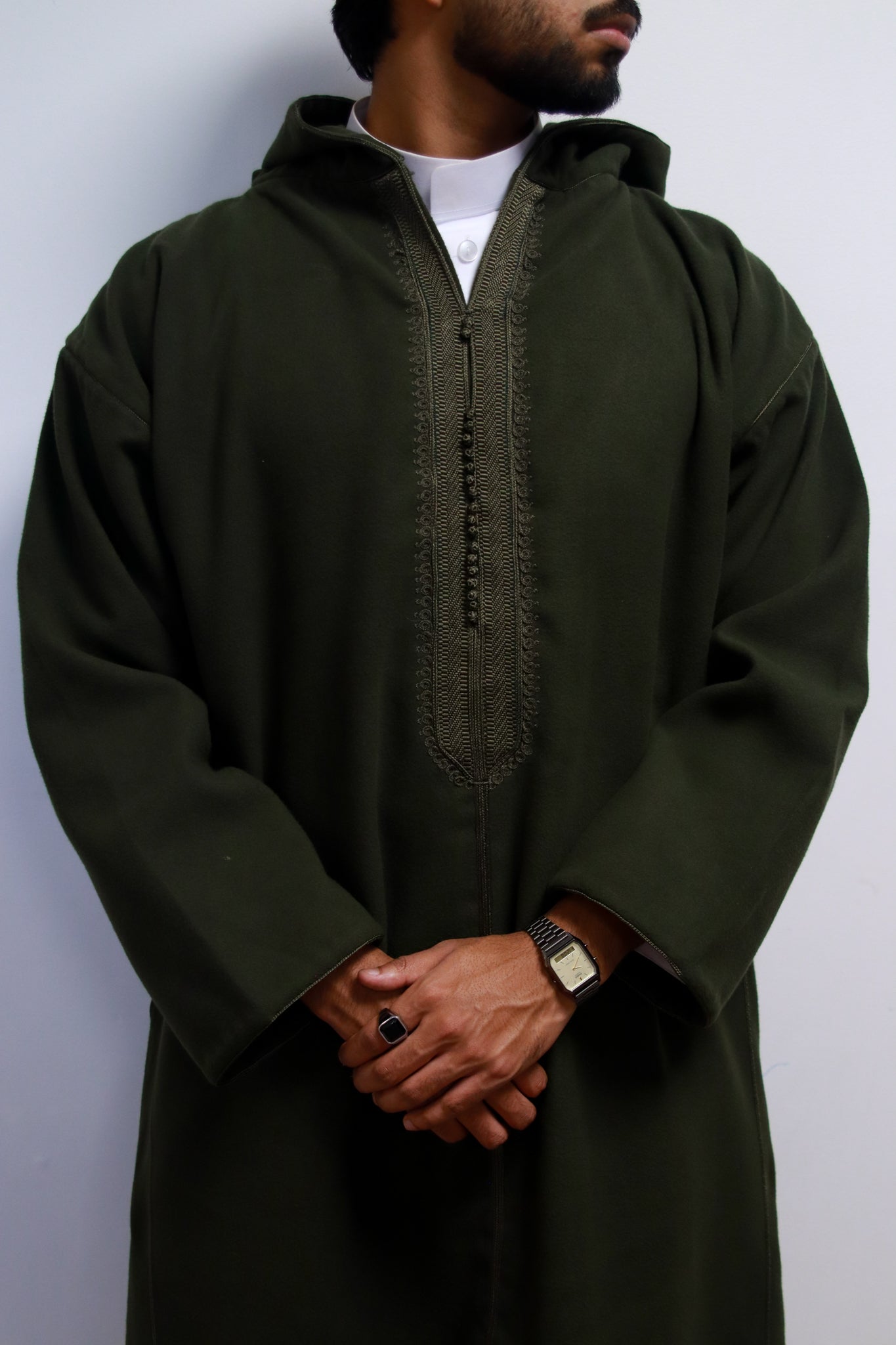 Premium Olive Green Winter Djellaba
