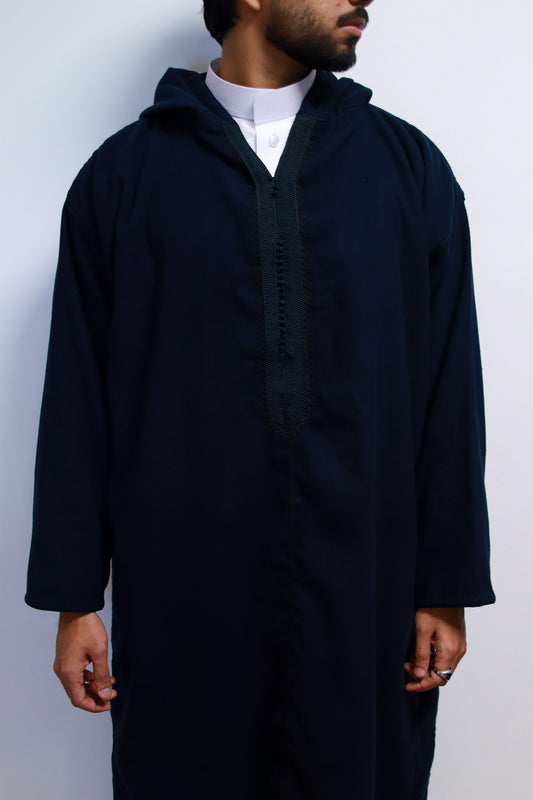 Premium Navy Blue Winter Djellaba
